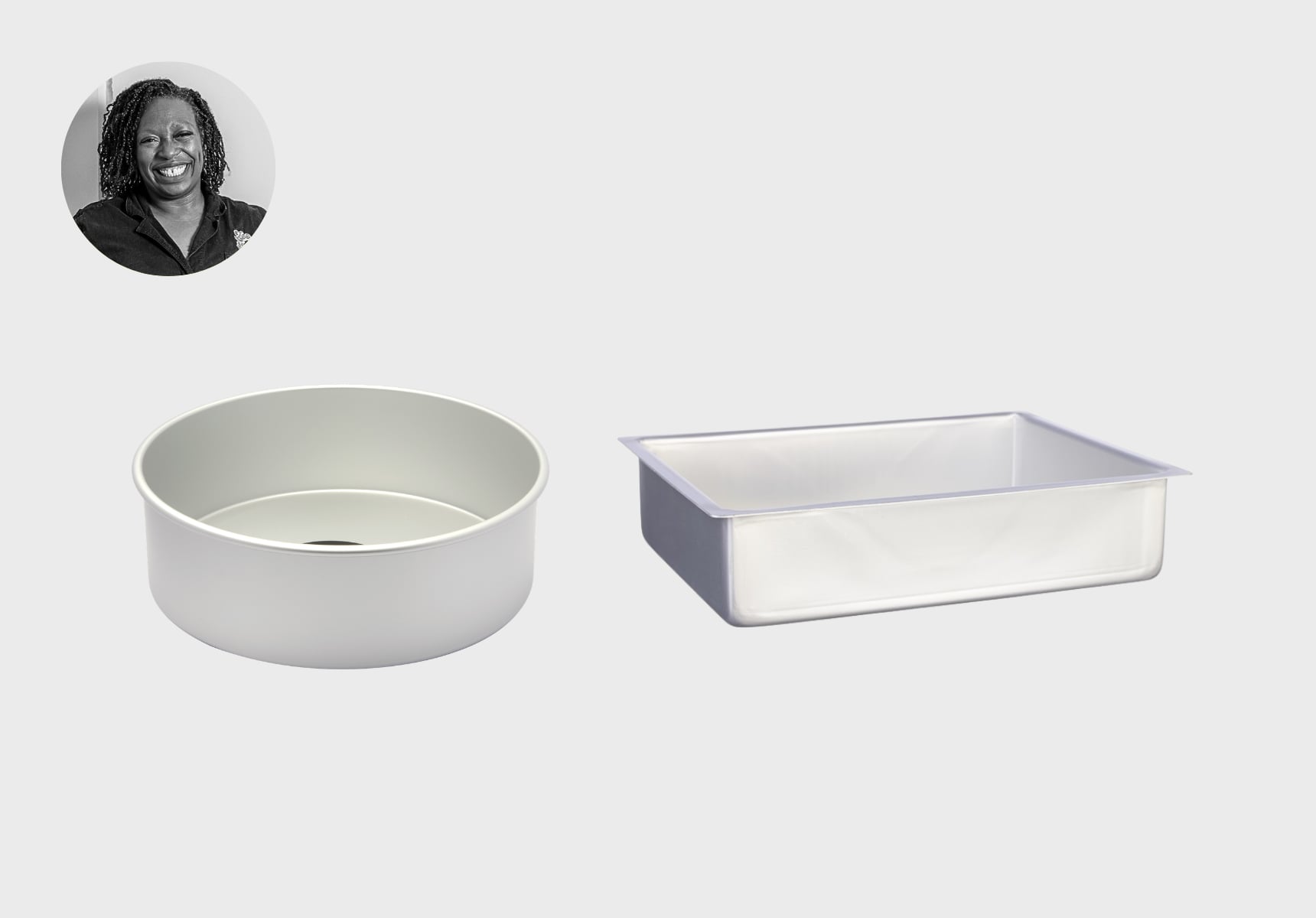 Mondo Round and Rectangular cake pans